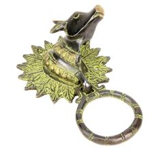 Solid Brass Cow Head Hunt Front Door Knocker/Towel Ring