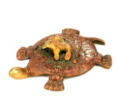 Vintage Red Golden Decorative Brass Tortoise Paper Weight