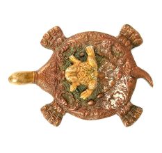 Vintage Red Golden Decorative Brass Tortoise Paper Weight