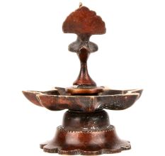 Bronze Peacock Oil Lamp Diya Used in Temple