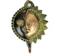 Ethnic Brass Designer Sun Moon Wall Hanging