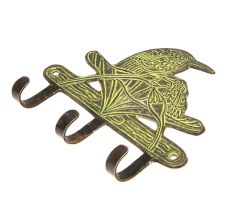 Bronze Bird Wall Hooks with Patina Finish