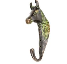 Vintage Brass Horse Head Wall Hooks