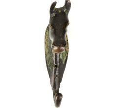 Vintage Brass Horse Head Wall Hooks