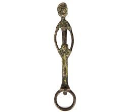 Vintage Old Rare Hand Made Brass Tribal Man Bottle Opener