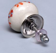 Orange Leaf Ceramic Floral Drawer Knob