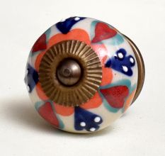 Orange Flower Ceramic Floral Cabinet Knob Online