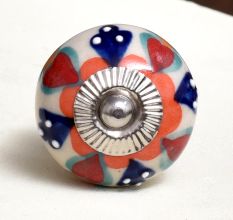 Orange Flower Ceramic Floral Cabinet Knob Online