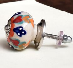 Orange Flower Ceramic Floral Cabinet Knob Online