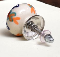 Orange Flower Ceramic Floral Cabinet Knob Online