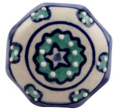 Sea Green Octagon Ceramic Dresser Knob