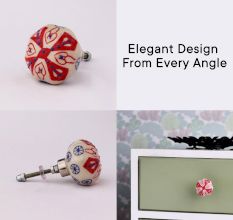 Red Octagon Ceramic Drawer Knob Online