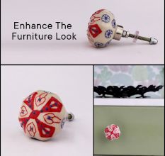 Red Octagon Ceramic Drawer Knob Online