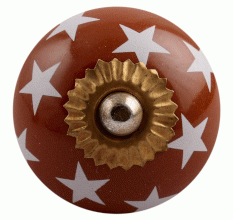 Brown Star Ceramic Dresser Knob