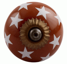 Brown Star Ceramic Dresser Knob