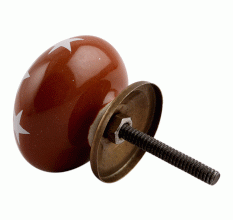 Brown Star Ceramic Dresser Knob