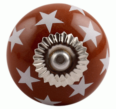 Brown Star Ceramic Dresser Knob