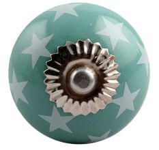  Sea Green Star Ceramic Cabinet Knob