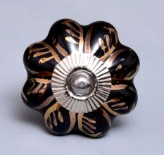 Black Golden Leaf Big Melon Cabinet Knob