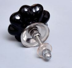 Black Golden Leaf Big Melon Cabinet Knob