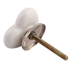 Silver Star Heart Ceramic Cabinet Knob