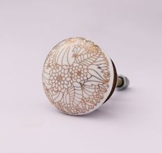 Golden Flower Flat Ceramic Drawer Knob Online