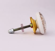 Golden Flower Flat Ceramic Drawer Knob Online