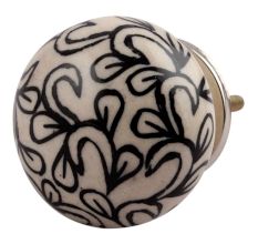 Black Flower Ceramic Dresser Knob Online