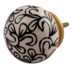 Black Flower Ceramic Dresser Knob Online
