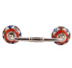 Orange Flower Ceramic Floral Bridge Handle