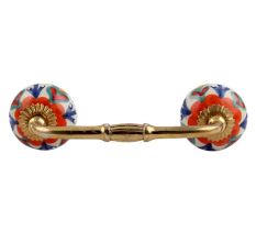 Orange Flower Ceramic Floral Bridge Handle