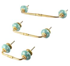 Sea Green Star Ceramic Bridge Handle