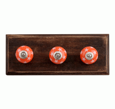 Orange Star Ceramic Wooden Hooks