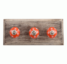 Orange Star Ceramic Wooden Hooks