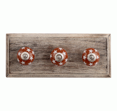 Brown Star Ceramic Wooden Hooks
