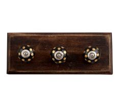 Golden Dot Ceramic Wooden Hooks