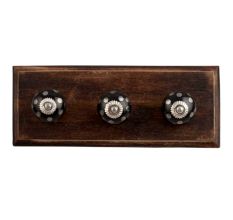 Silver Dot Ceramic Wooden Hooks