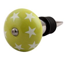 Lime Green Star Ceramic Wine Stopper