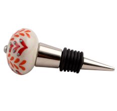 Orange Leaf Ceramic Floral Wine Stopper