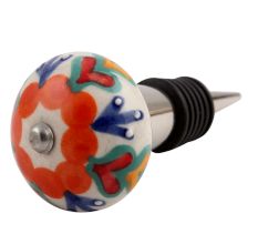Orange Flower Ceramic Floral Wine Stopper