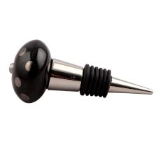 Silver Dot Ceramic Wine Stopper