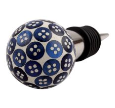 Blue Button Wine Stopper