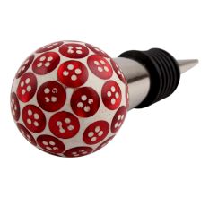 Red Button Wine Stopper