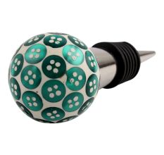 Green Button Wine Stopper