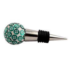 Green Button Wine Stopper