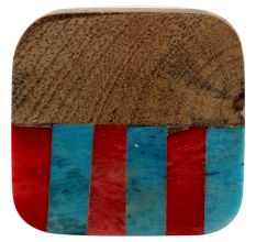 Square Striped Wooden Wine Stopper