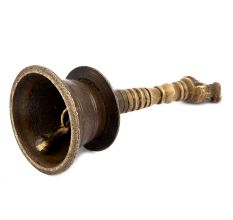Brass Puja Bell Bells with Nandi Top