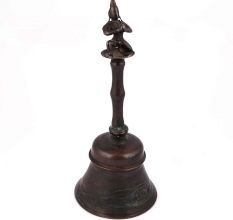 Ritual Brass Bell with Garuda Under Sheshnag