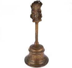 Brass Bell  Handle Depicting Hanuman and Garuda