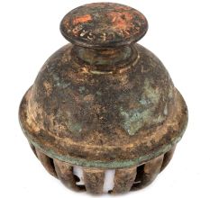 Large Enameled Brass Claw Foot Bell